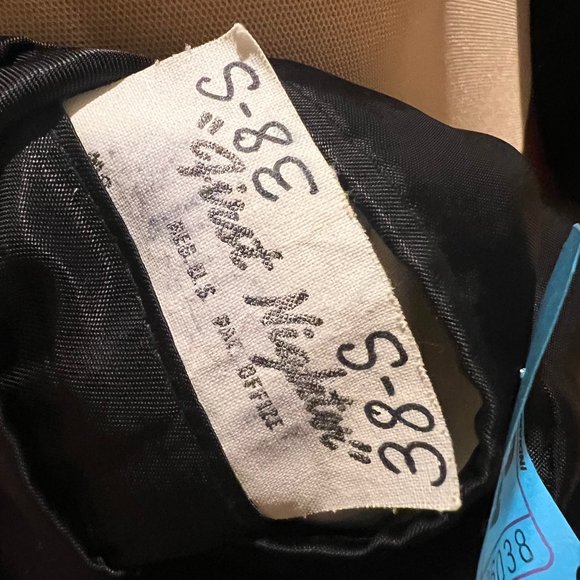 38S Vintage First Nighter Formals Blue Floral Brocade Dinner Jacket - Picture 3 of 4